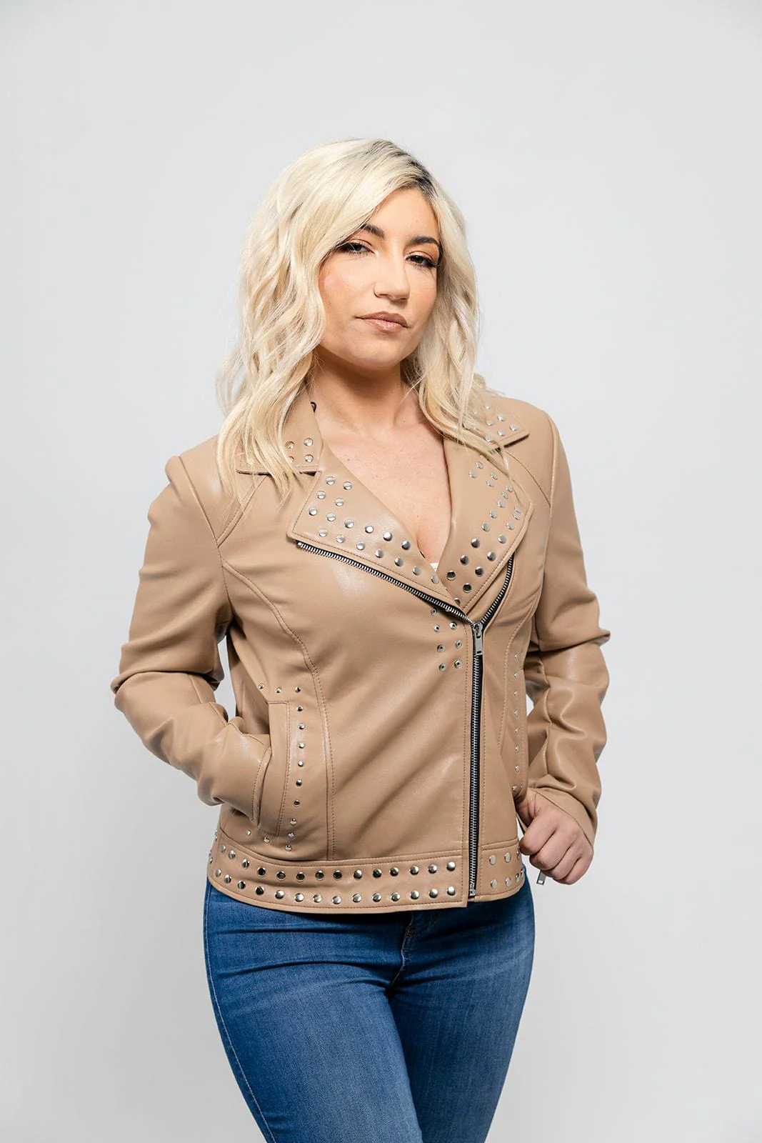 10013-sandy-women-s-vegan-faux-leather-jacket-beige-2.webp Sandy Women's Vegan Faux Leather Jacket (Beige)