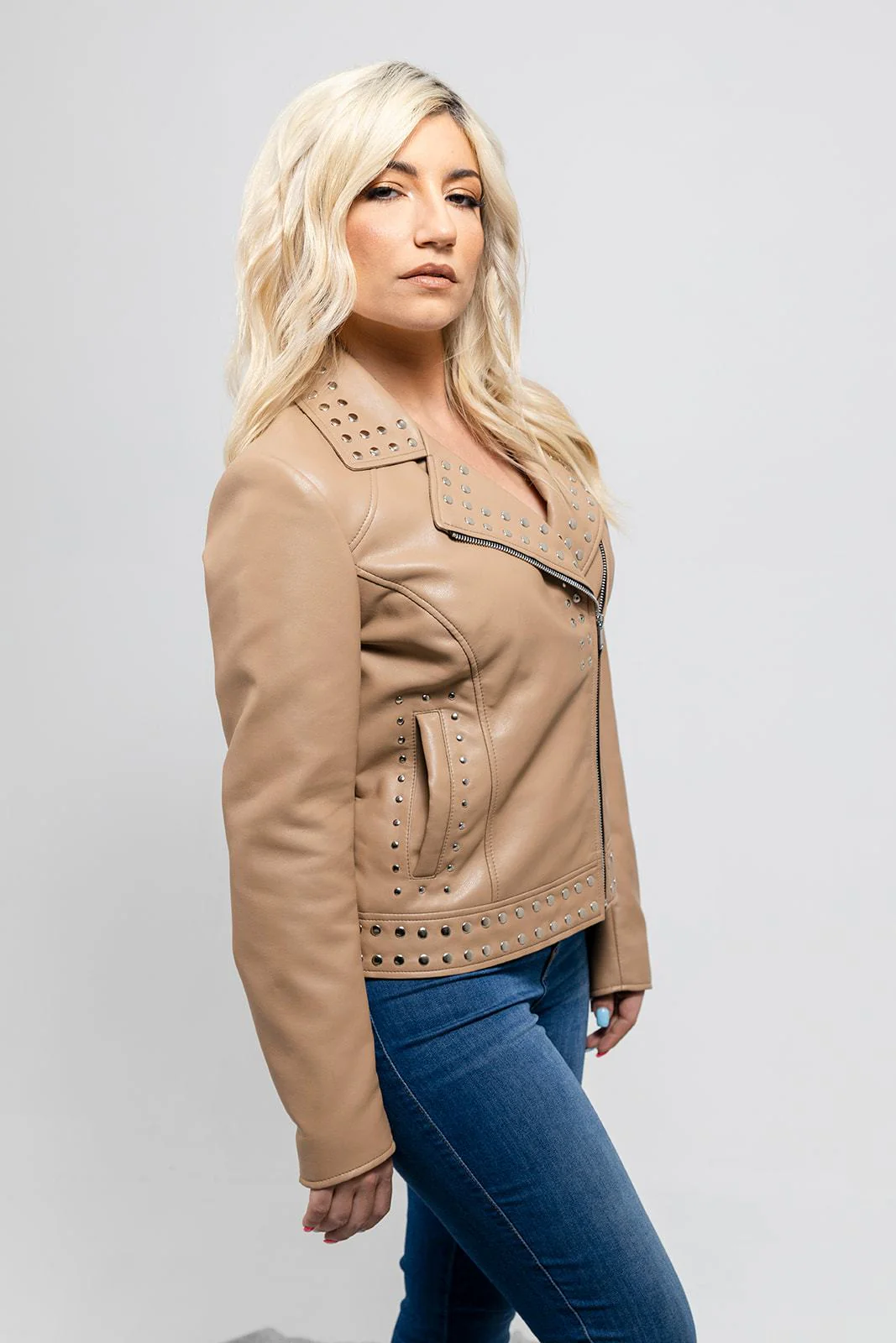 10013-sandy-women-s-vegan-faux-leather-jacket-beige-4.webp Sandy Women's Vegan Faux Leather Jacket (Beige)