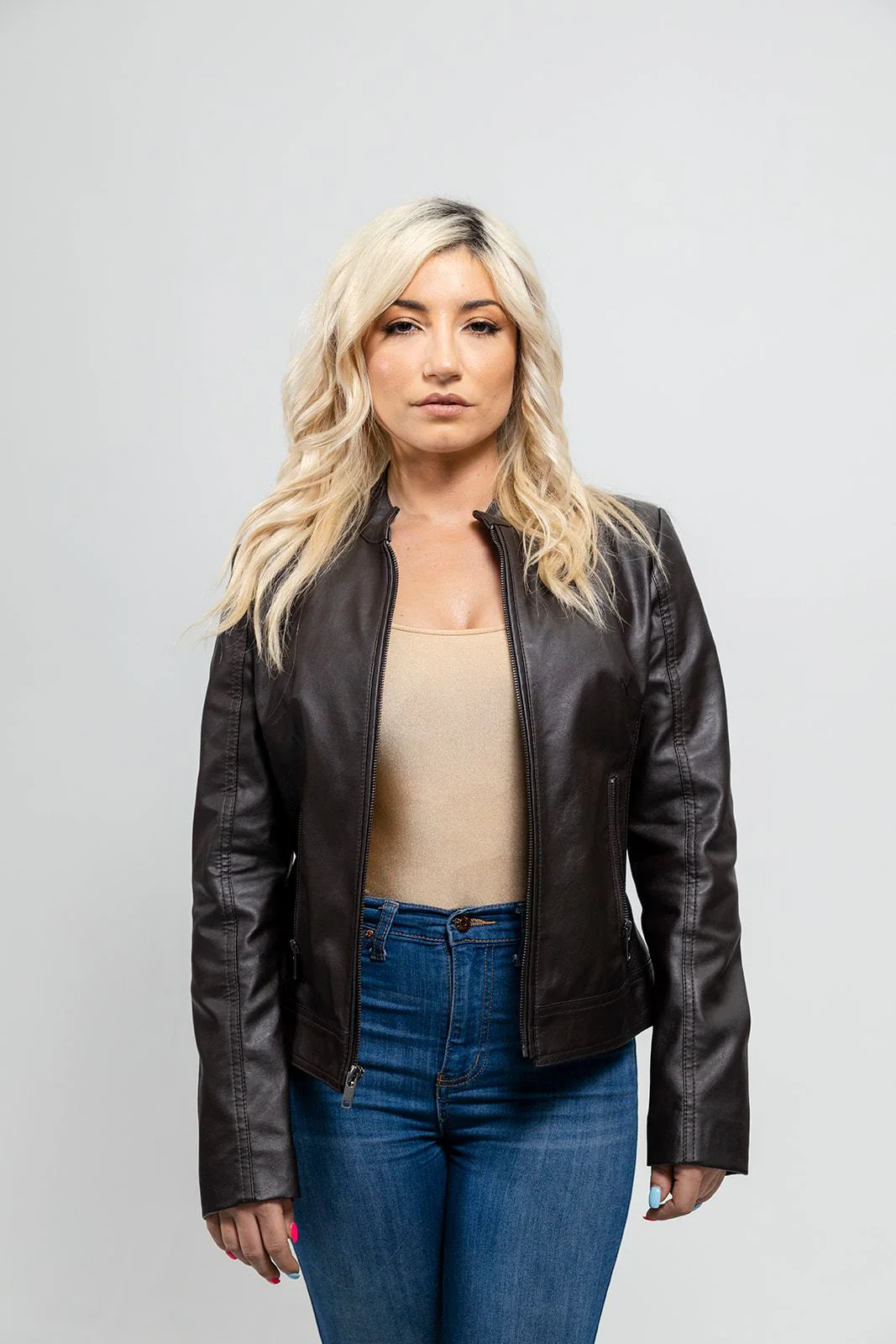 Beverly Women's Vegan Faux Leather/Perforated Jacket