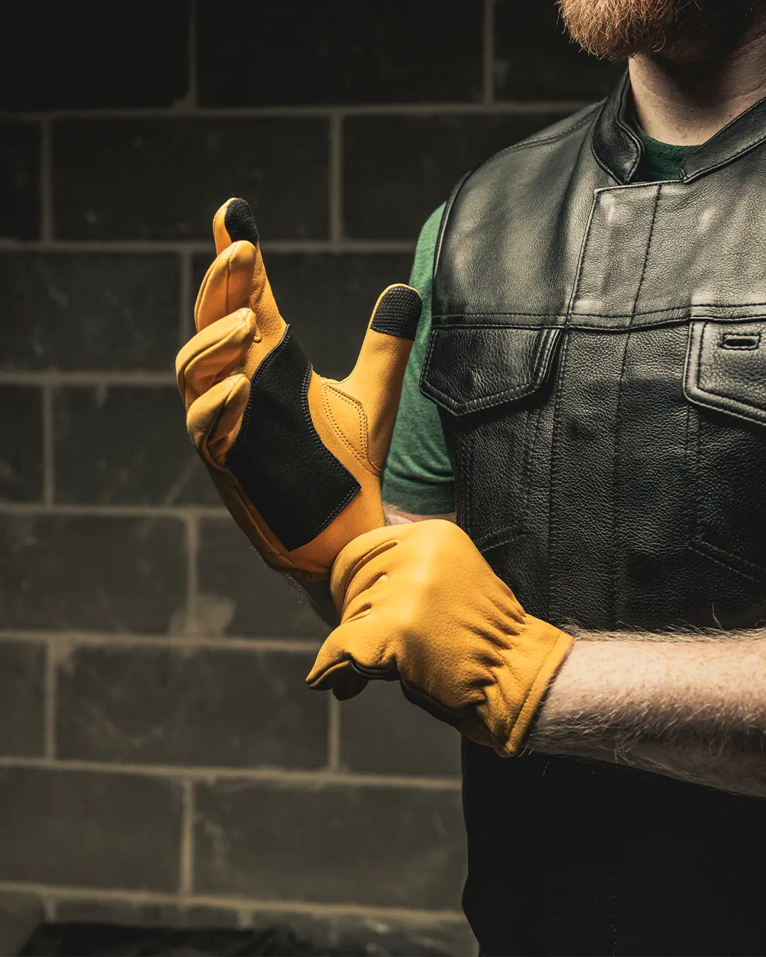 Roper DBL Palm Men's Motorcycle Leather Gloves