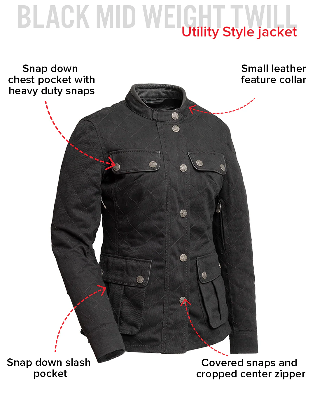 Outcast - Women's Twill Motorcycle Jacket