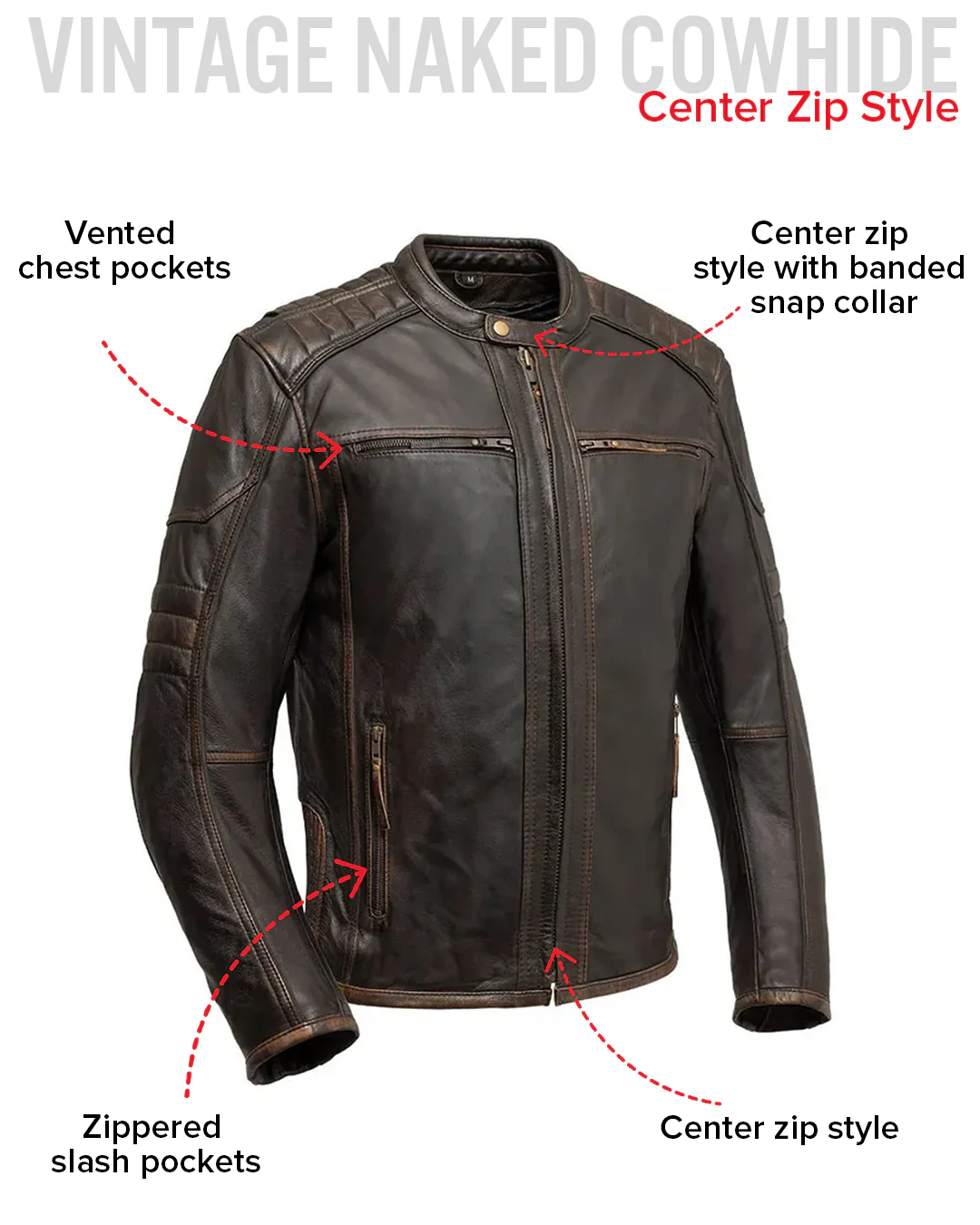 Rider Club - Men's Leather Motorcycle Jacket