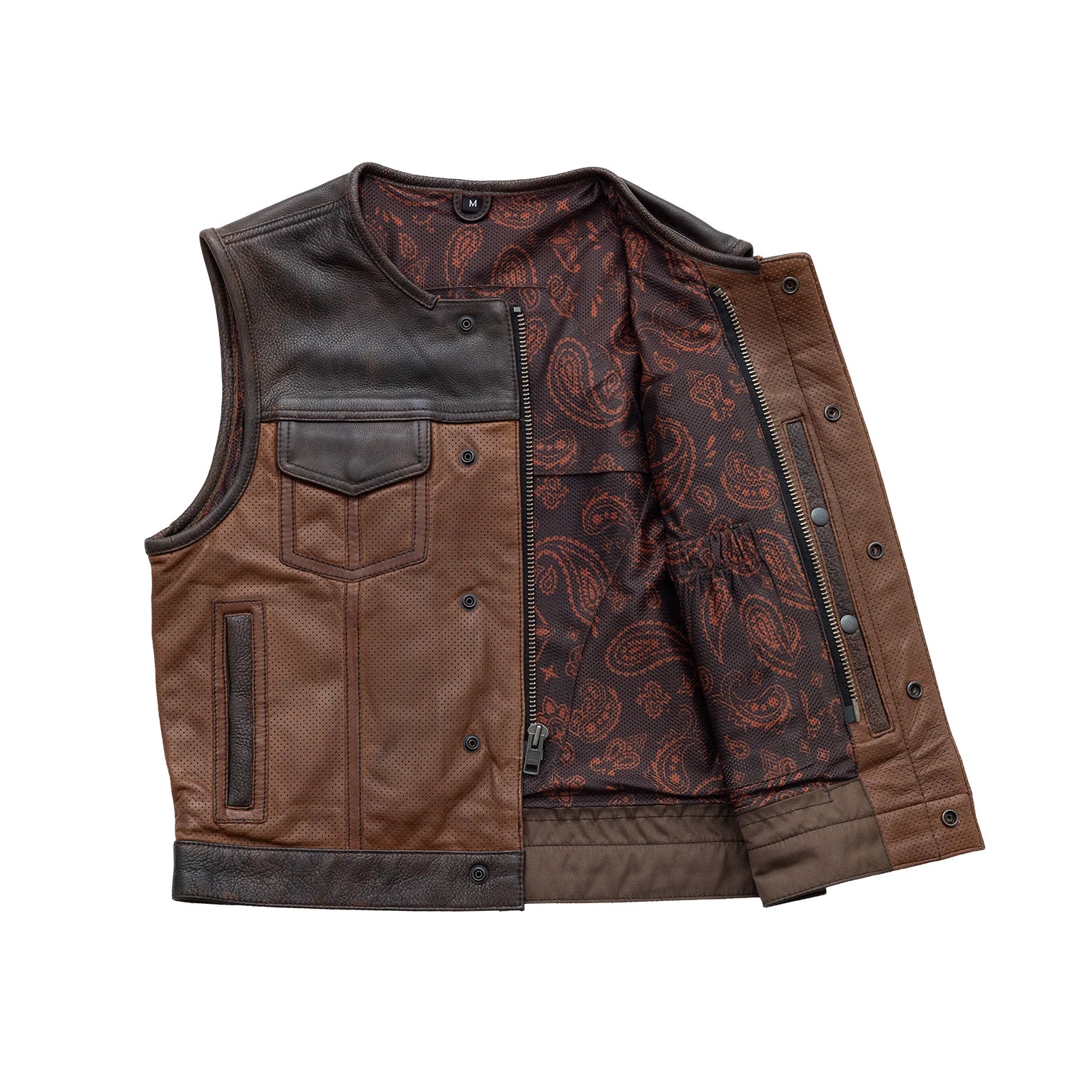 1375-lowside-gunner-men-s-perforated-leather-vest-3.jpg Lowside Gunner Men's Perforated Leather Vest