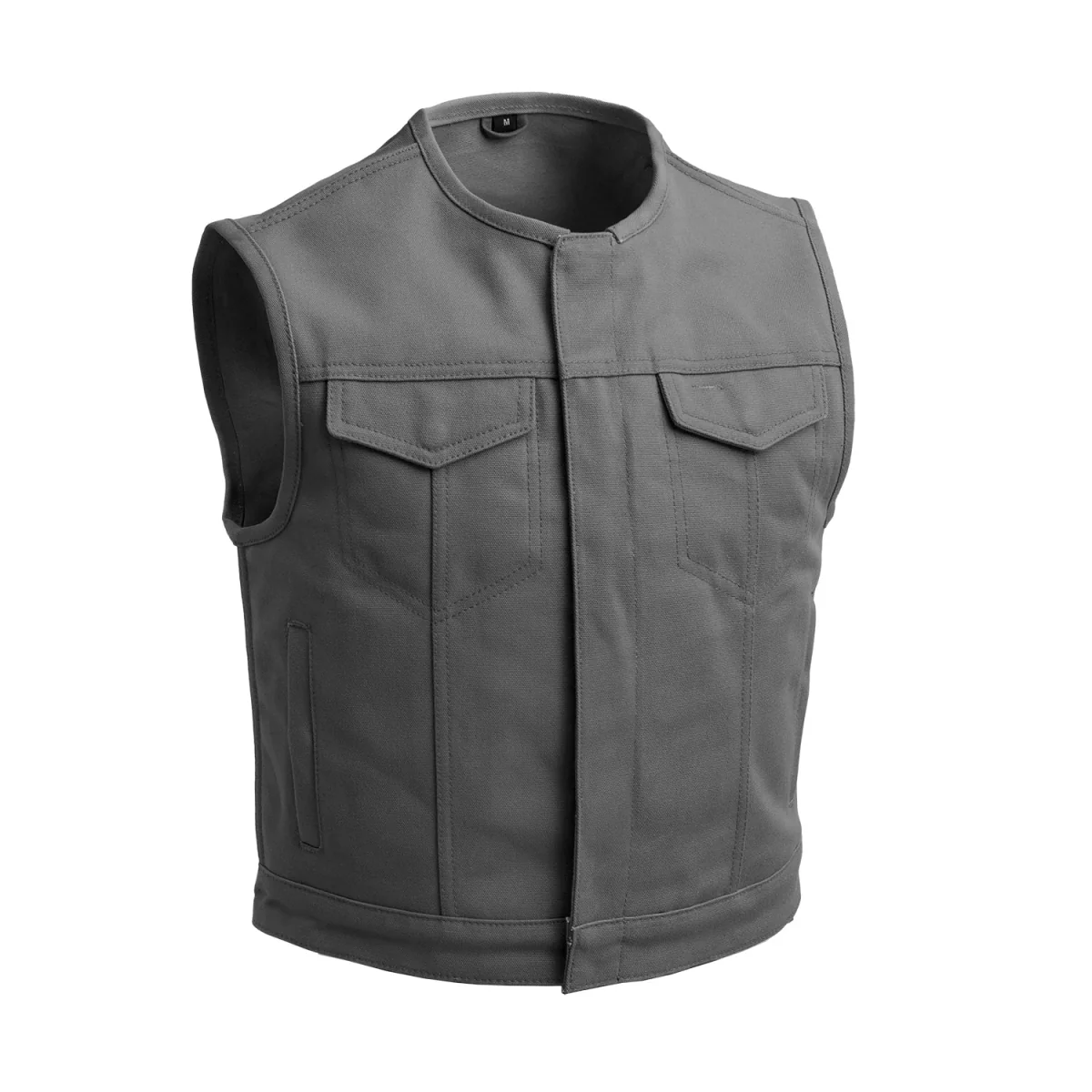 1415-lowside-grey-men-s-motorcycle-canvas-vest-1.webp Lowside Grey Men's Motorcycle Canvas Vest