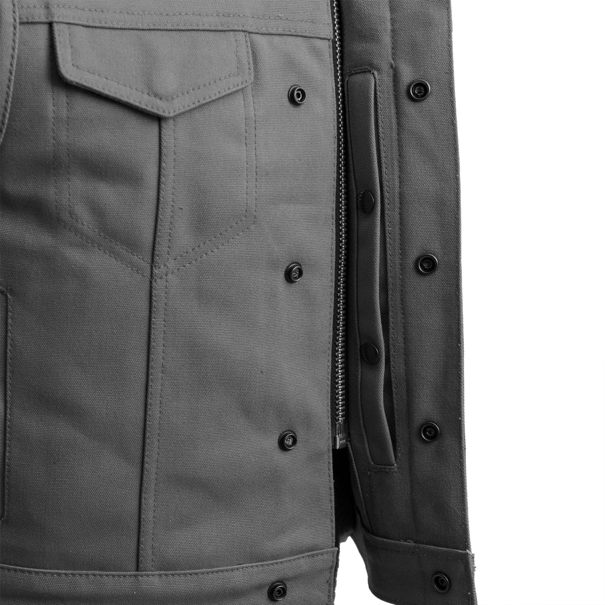 1415-lowside-grey-men-s-motorcycle-canvas-vest-5.jpg Lowside Grey Men's Motorcycle Canvas Vest