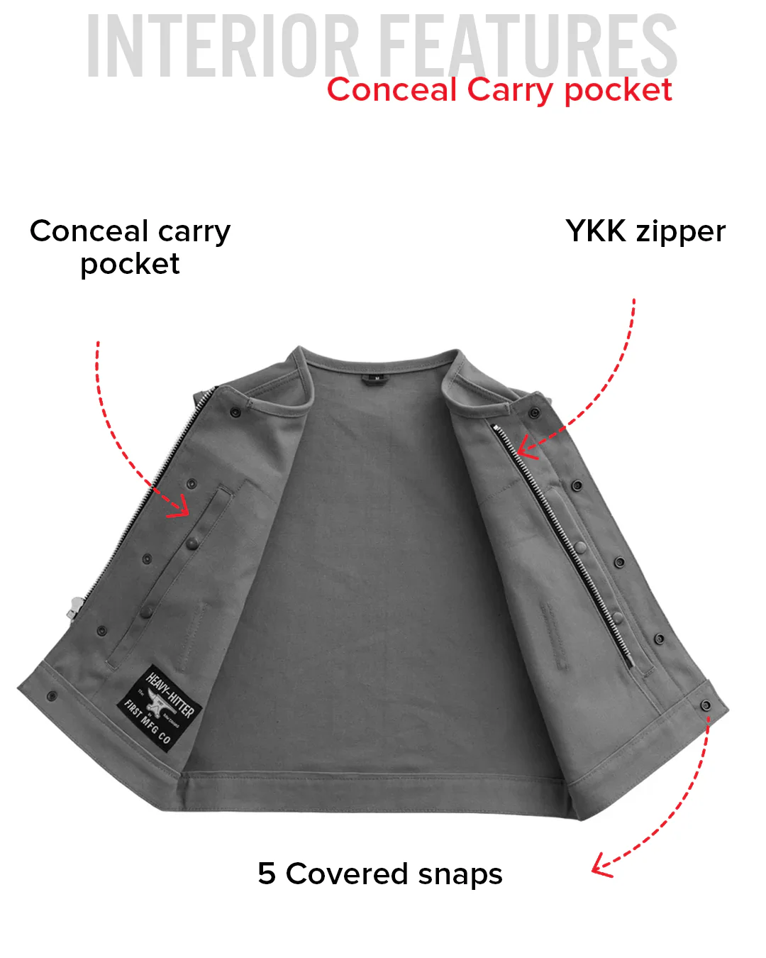 1415-lowside-grey-men-s-motorcycle-canvas-vest-8.webp Lowside Grey Men's Motorcycle Canvas Vest