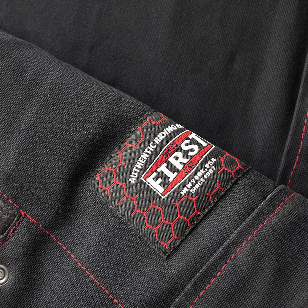 1433-hunt-club-motorcycle-leather-canvas-vest-black-red-4.jpg Hunt Club Motorcycle Leather Canvas Vest Black/Red