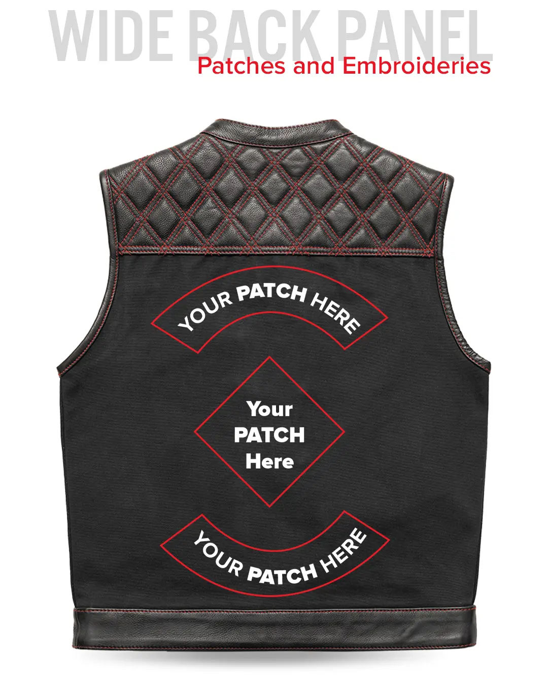 1433-hunt-club-motorcycle-leather-canvas-vest-black-red-9.webp Hunt Club Motorcycle Leather Canvas Vest Black/Red