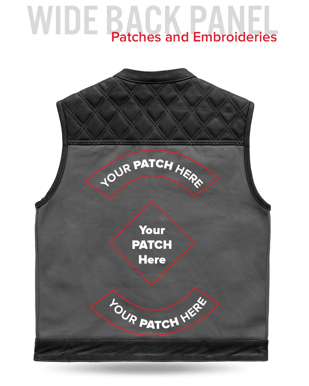 Hunt Club Motorcycle Leather Canvas Vest Grey