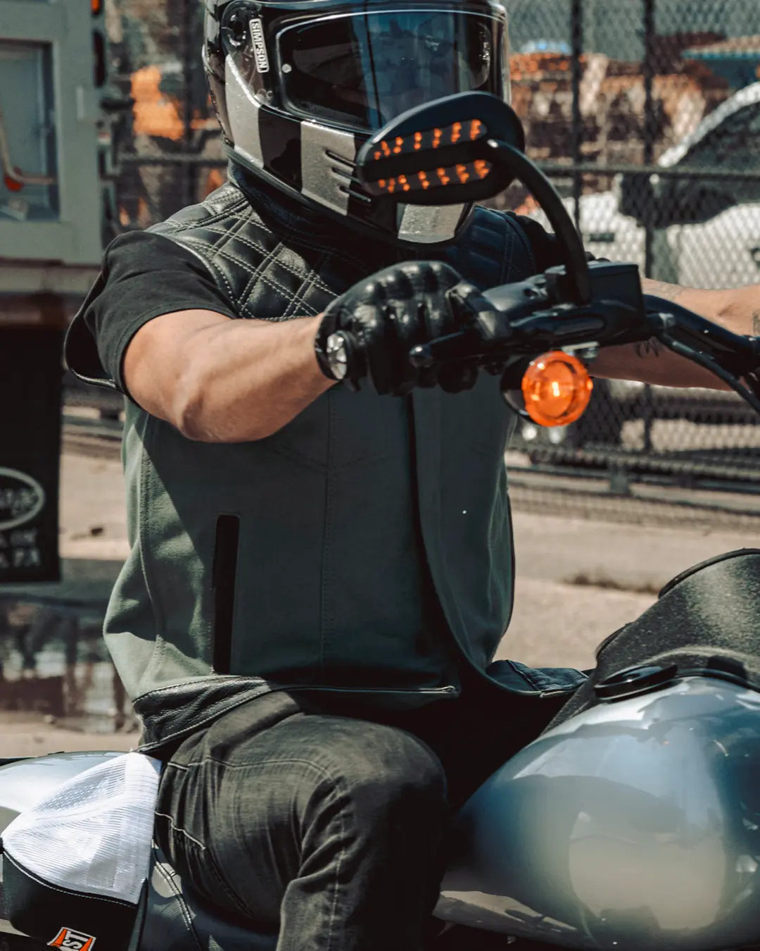 1451-hunt-club-motorcycle-leather-canvas-vest-green-10.webp Hunt Club Motorcycle Leather Canvas Vest Green