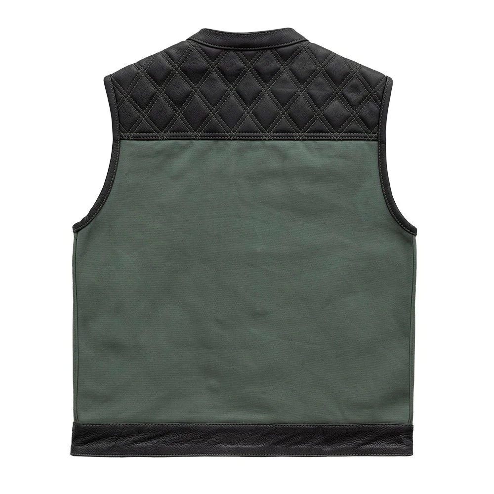 1451-hunt-club-motorcycle-leather-canvas-vest-green-5.webp Hunt Club Motorcycle Leather Canvas Vest Green