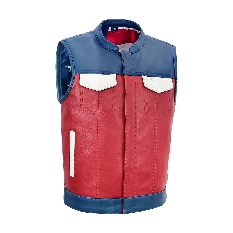 1488-patriot-rebel-men-s-motorcycle-leather-vest-1.webp Patriot Rebel Men's Motorcycle Leather Vest