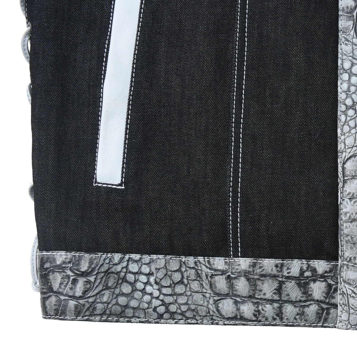 1568-road-cartel-men-s-croc-texture-leather-denim-motorcycle-vest-6.jpg Road Cartel - Men’s Croc Texture Leather/Denim Motorcycle Vest