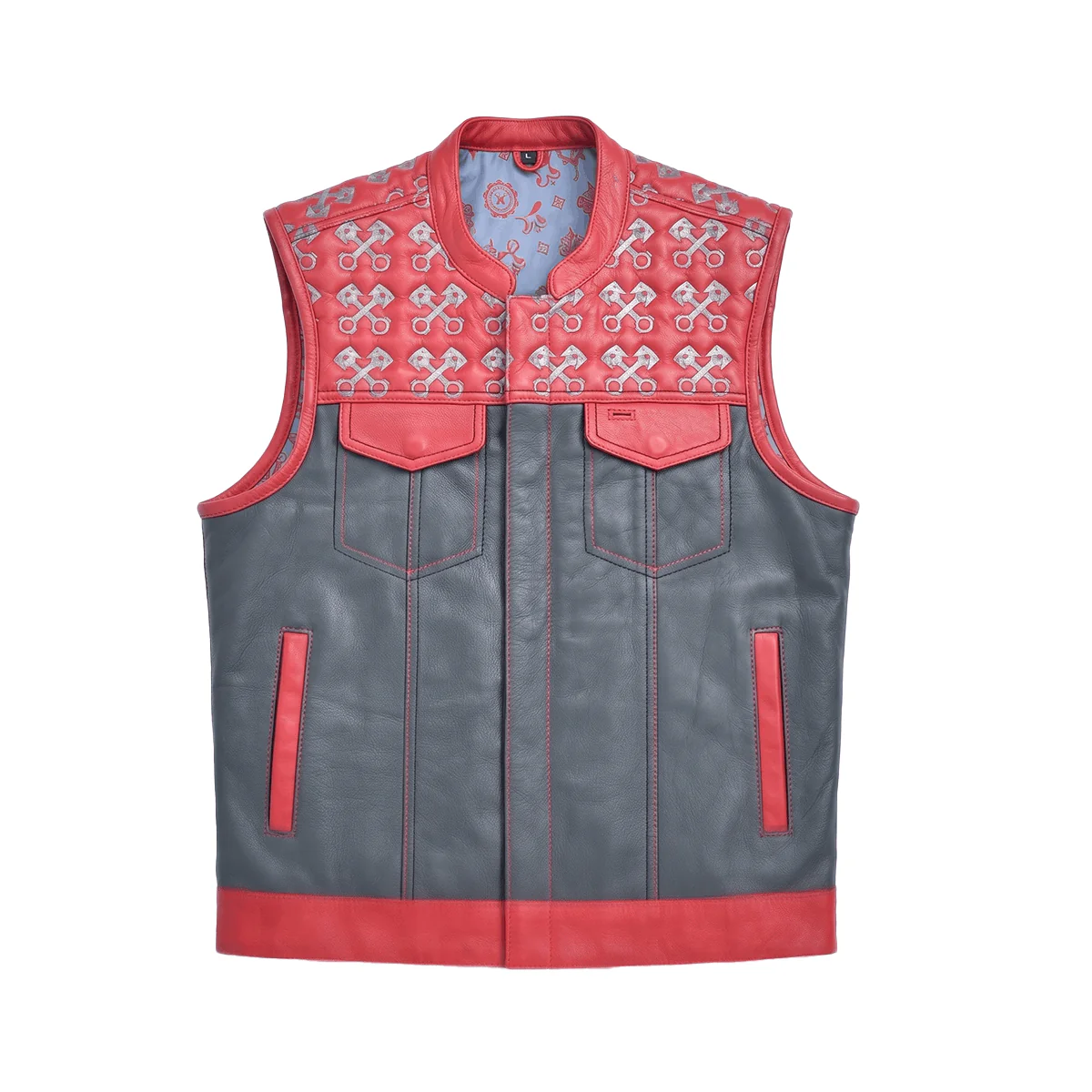 Redtop - Men’s Quilted Leather Motorcycle Vest