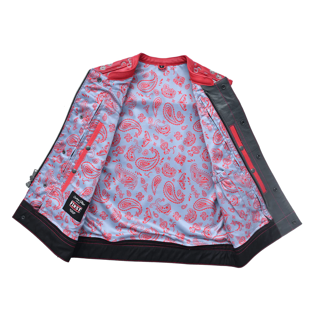 Redtop - Men’s Quilted Leather Motorcycle Vest