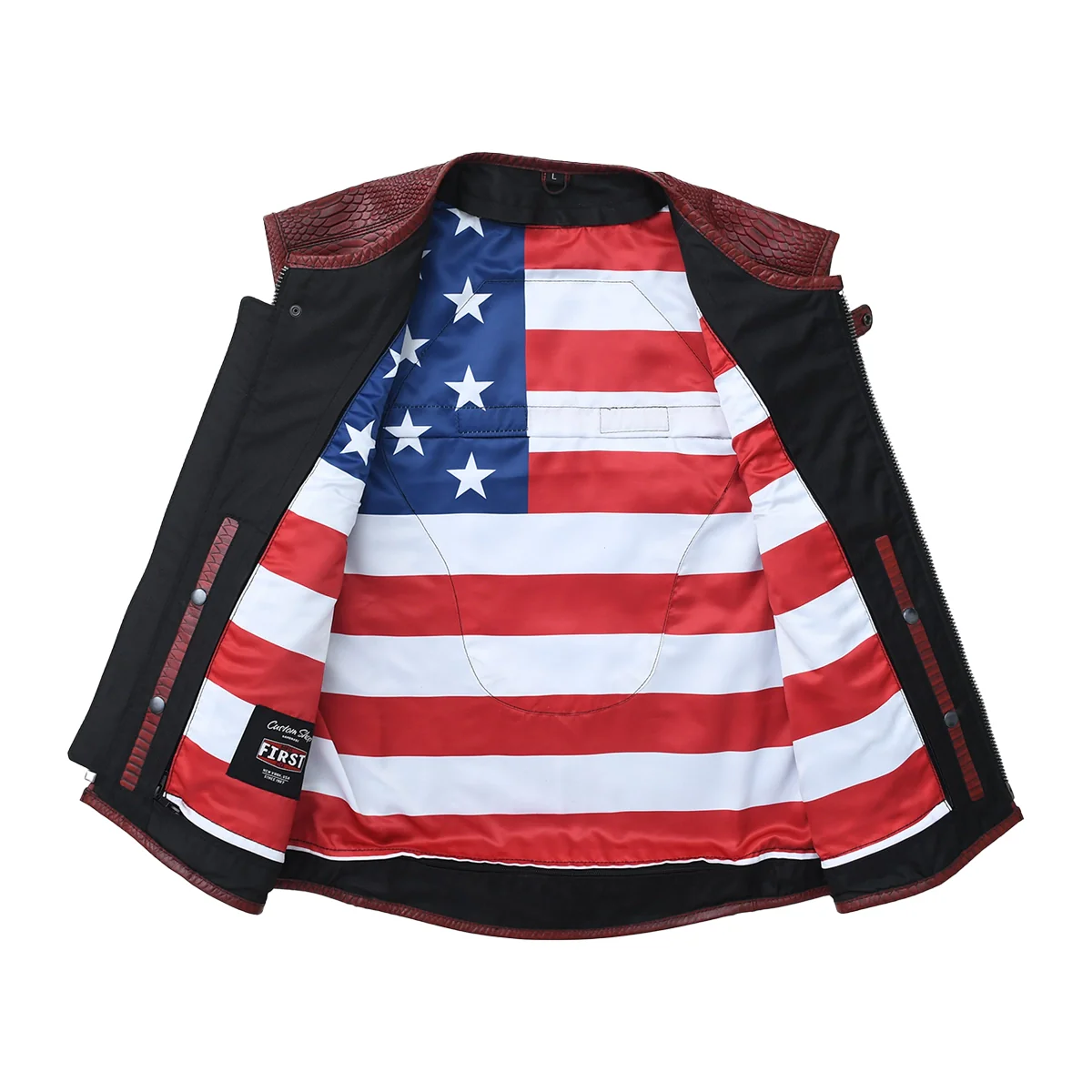 Bloodline - Men’s Red Dragon Leather Motorcycle Vest