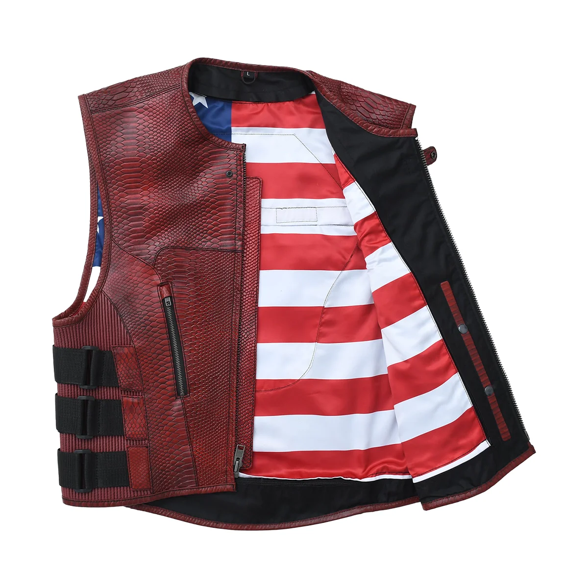 Bloodline - Men’s Red Dragon Leather Motorcycle Vest