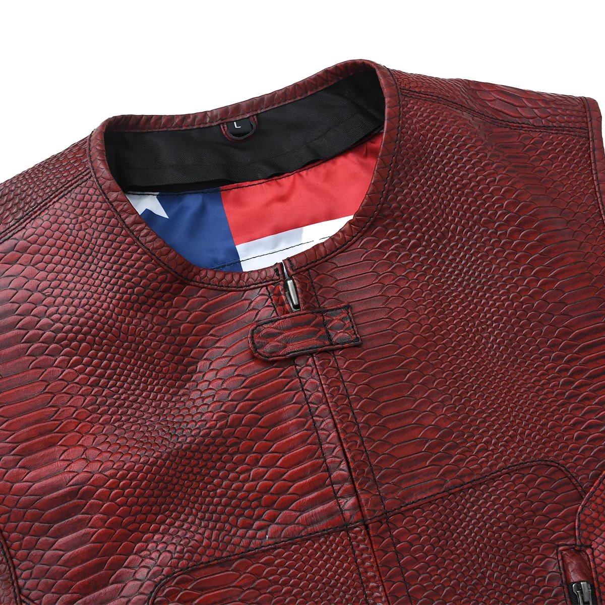 Bloodline - Men’s Red Dragon Leather Motorcycle Vest