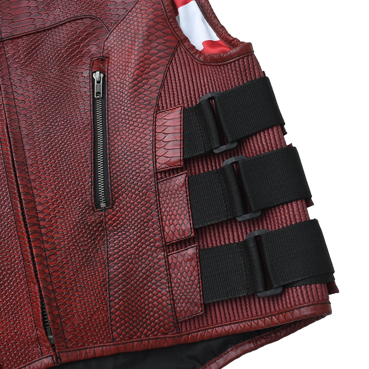 Bloodline - Men’s Red Dragon Leather Motorcycle Vest