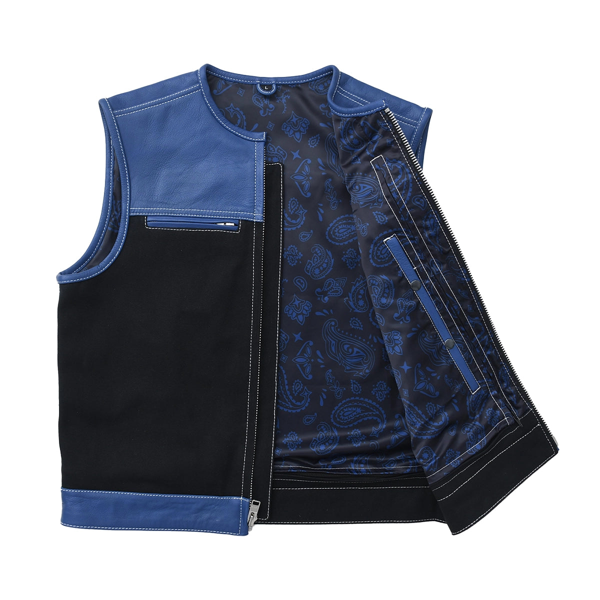 1622-ironclad-men-s-blue-black-leather-canvas-motorcycle-vest-4.jpg Ironclad - Men’s Blue&Black Leather/Canvas Motorcycle Vest