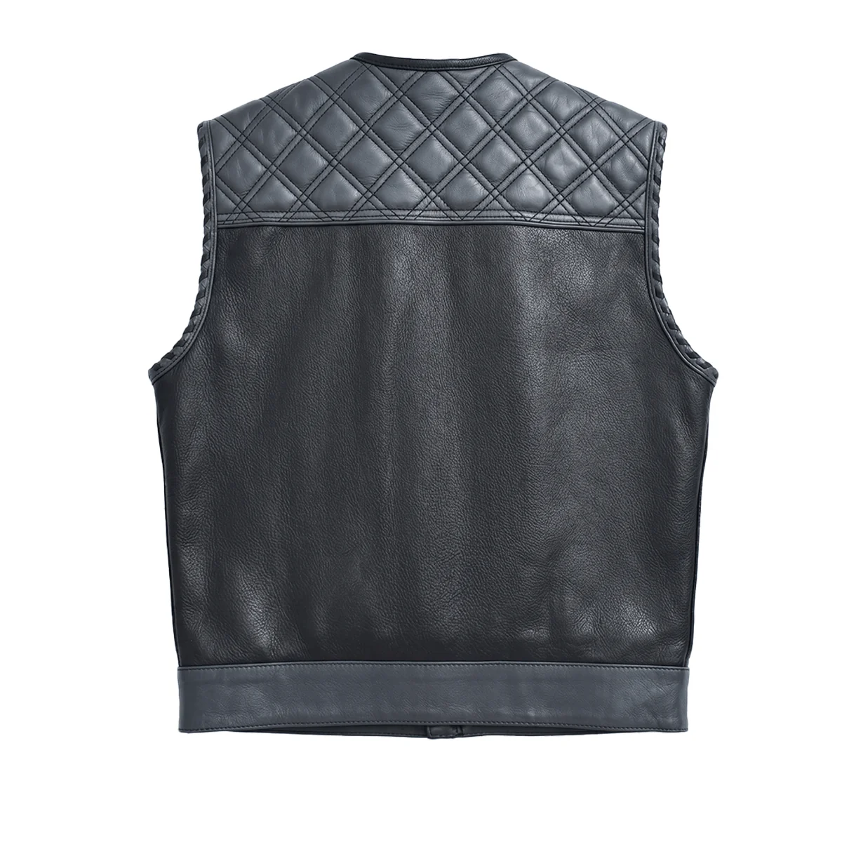 Road Hawk - Men’s Quilted Leather Motorcycle Vest
