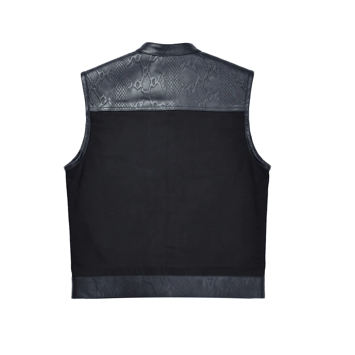 Road Rebel - Men’s Embossed Snake Pattern Motorcycle Vest