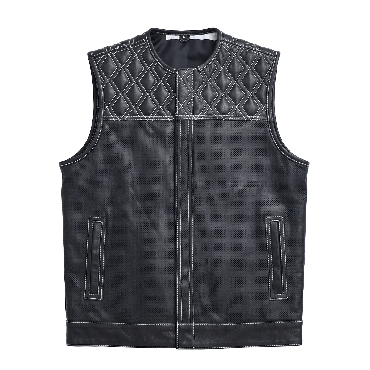 Roadrage - Men's Perforated Leather Motorcycle Vest