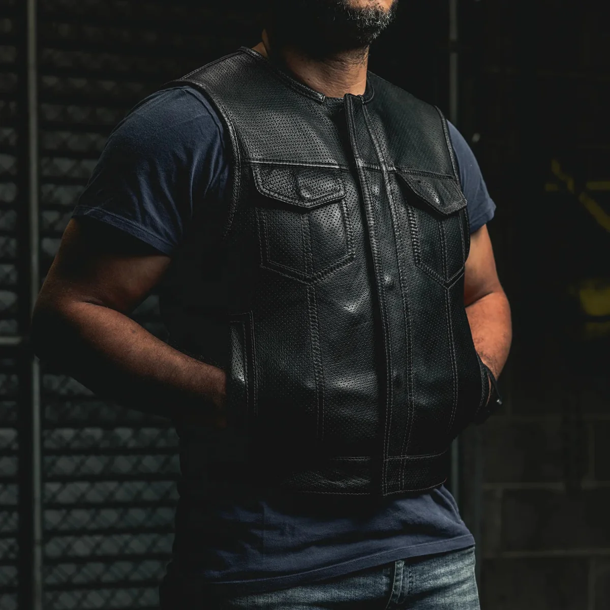 1685-lowside-men-s-perforated-motorcycle-leather-vest-17.webp Lowside Men's Perforated Motorcycle Leather Vest