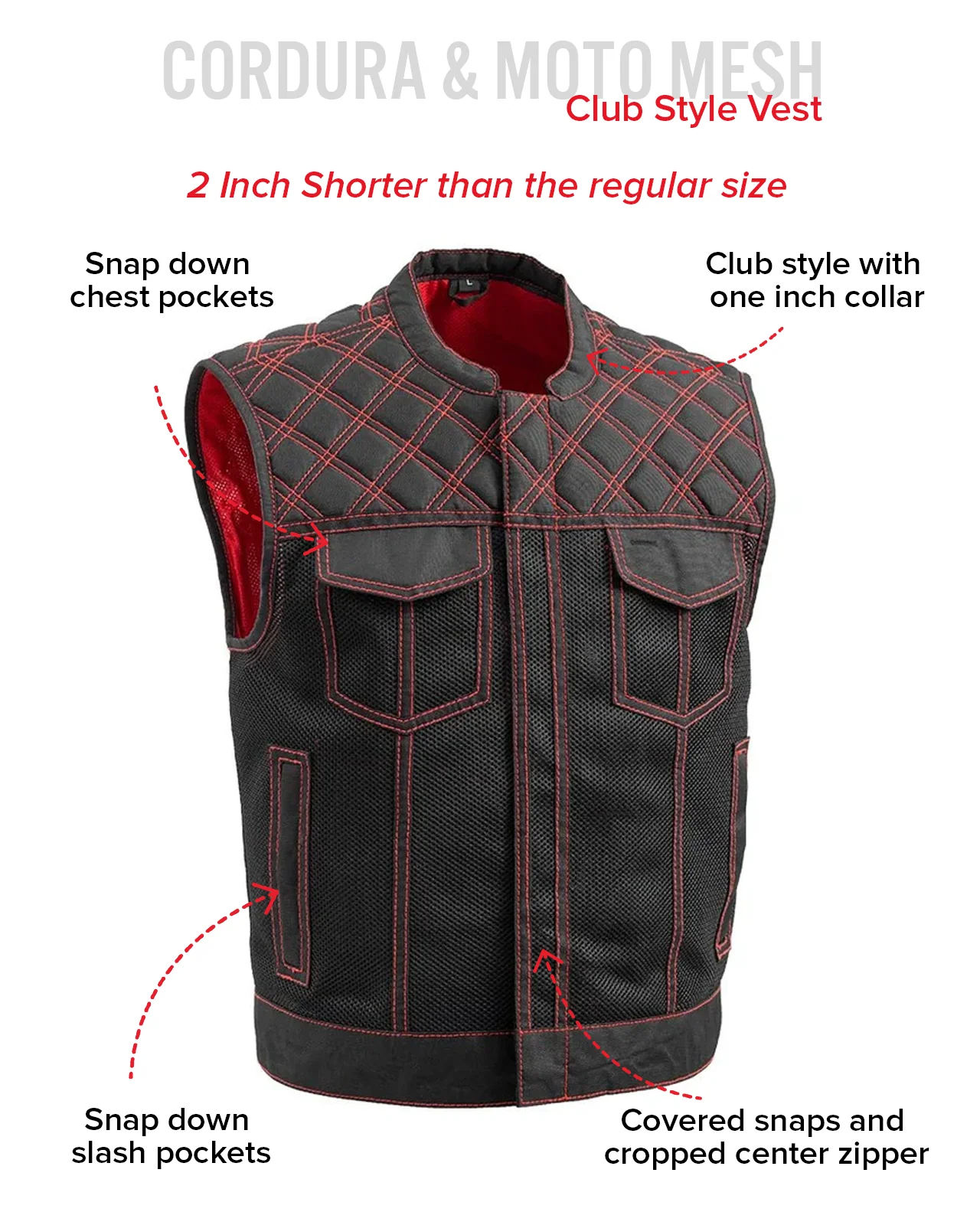 Upside Moto Mesh Men's Motorcycle Vest