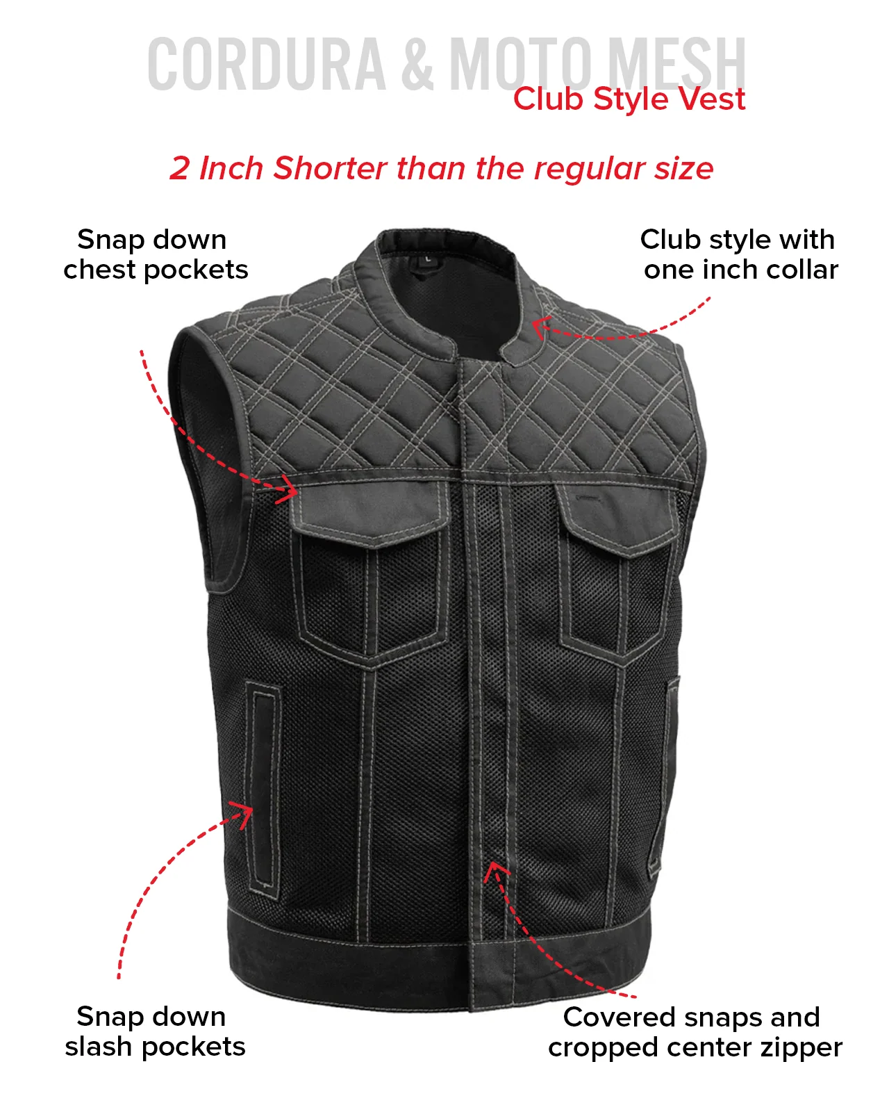 Upside Moto Mesh Men's Motorcycle Vest