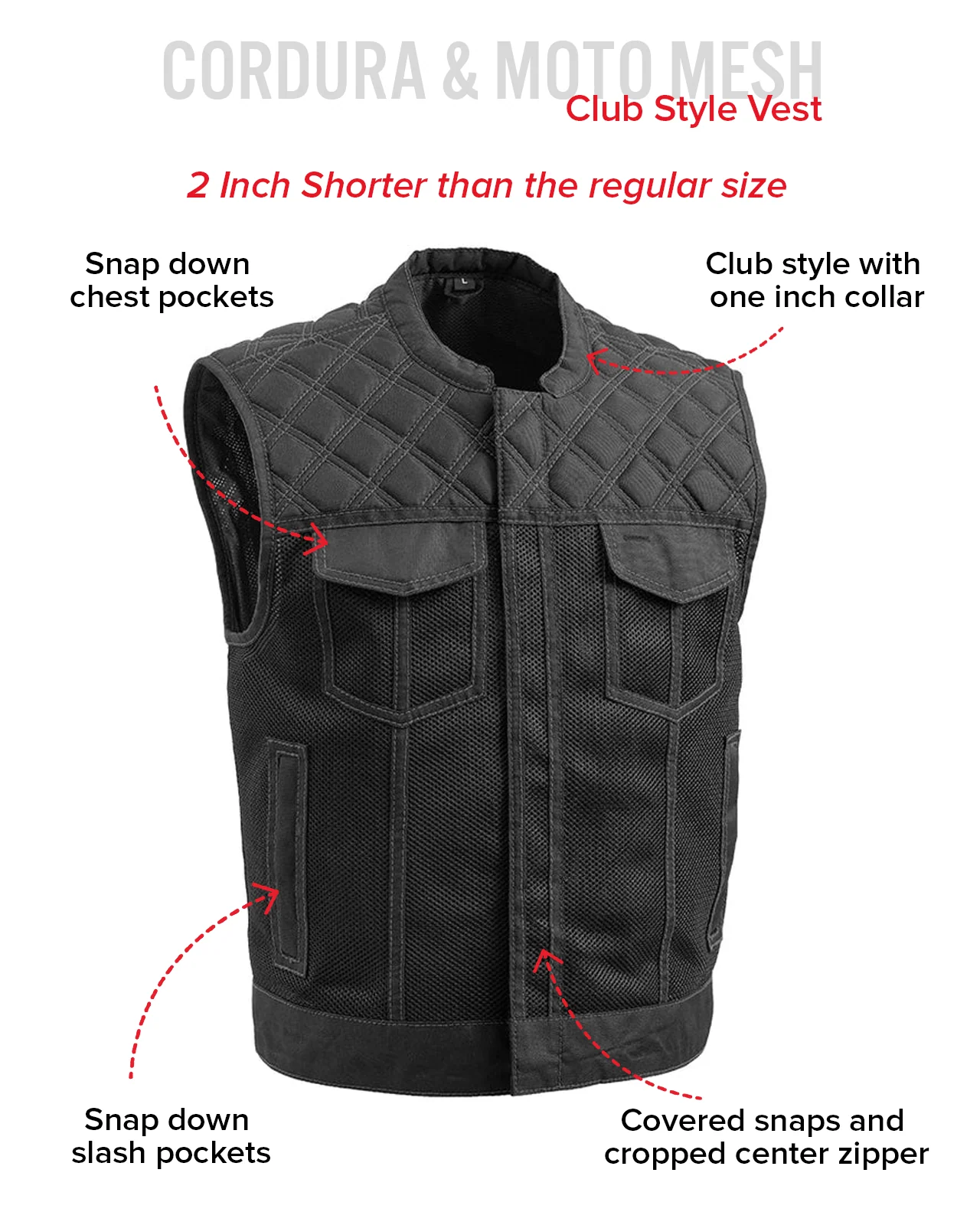 Upside Moto Mesh Men's Motorcycle Vest
