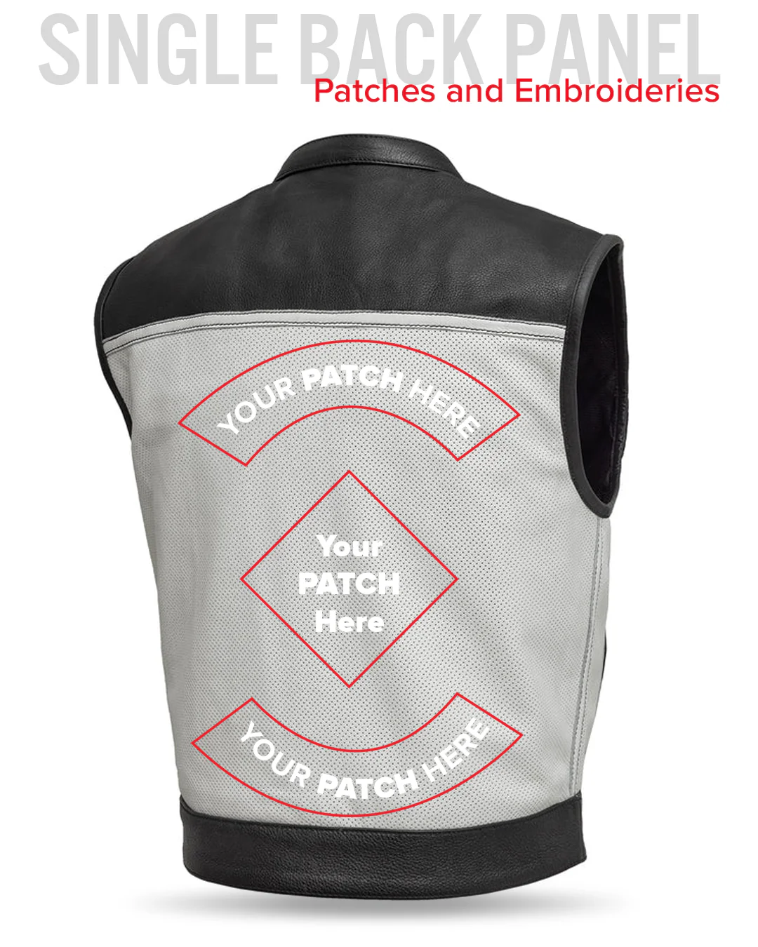 Two Tone Lowrider Perforated Men's Leather Vest