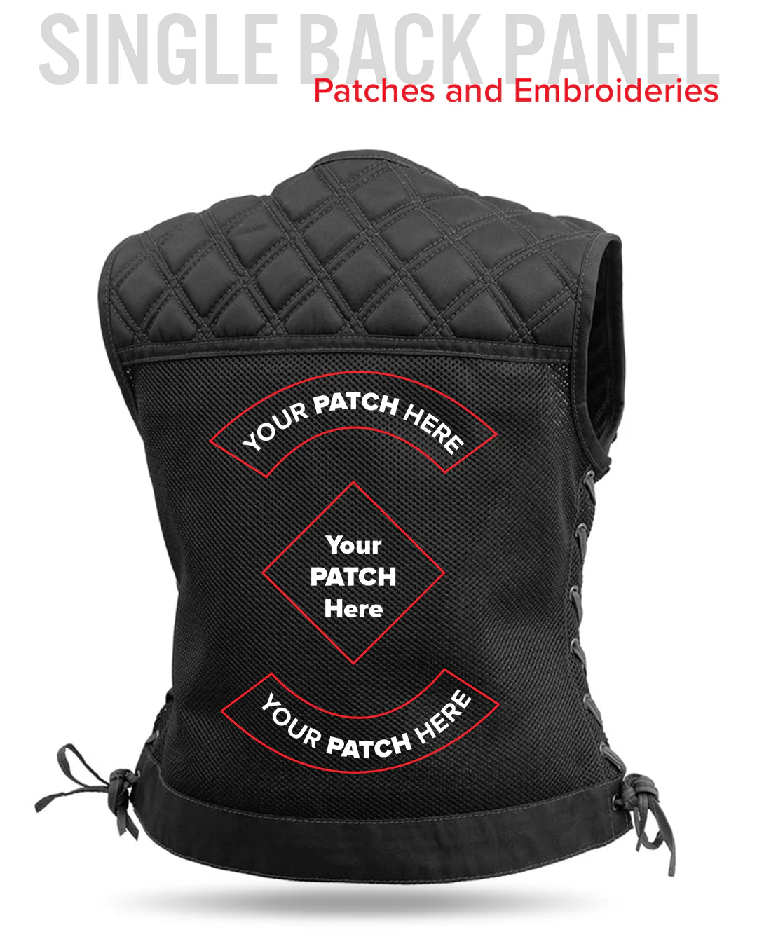Bonnie Moto Mesh Women's Motorcycle Vest - Diamond Quilt