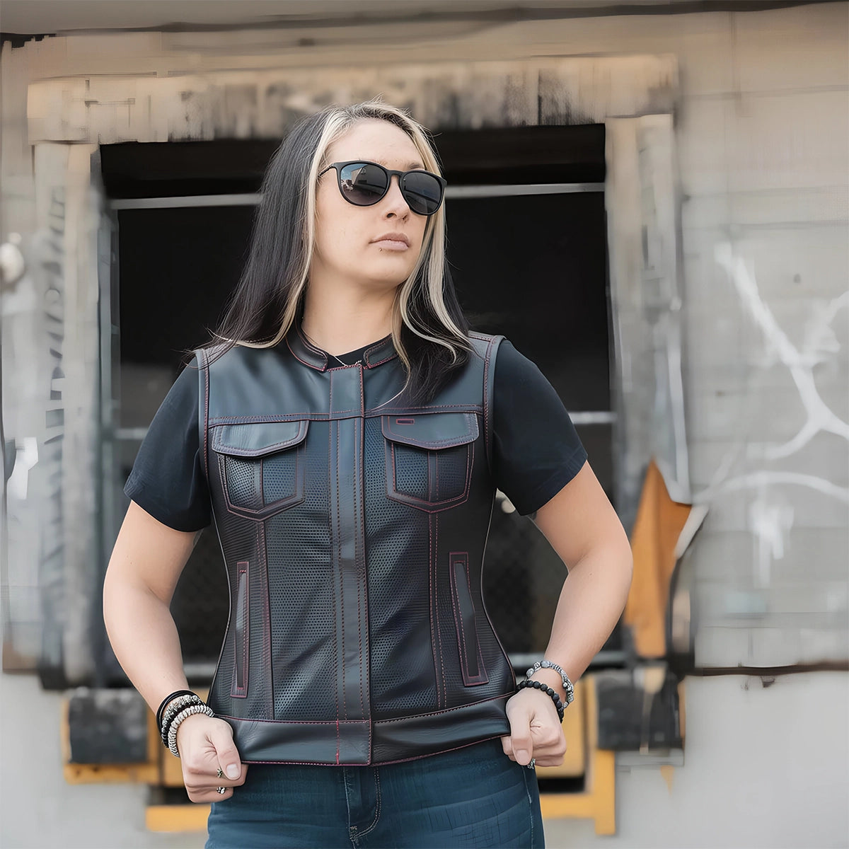 2063-jessica-perforated-women-s-motorcycle-leather-vest-14.jpg Jessica Perforated Women's Motorcycle Leather Vest