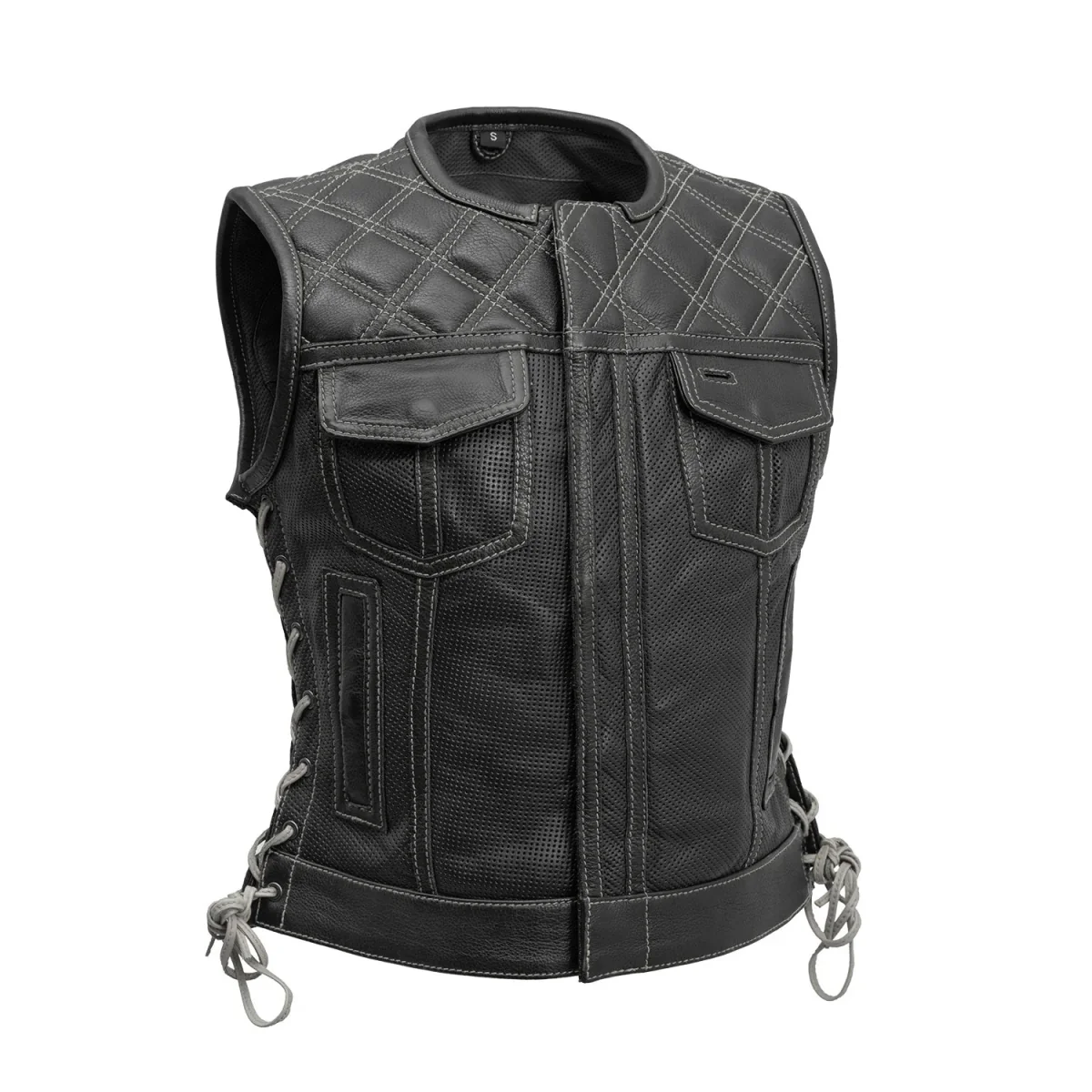 2094-bonnie-perforated-women-s-motorcycle-leather-vest-10.webp Bonnie Perforated Women's Motorcycle Leather Vest