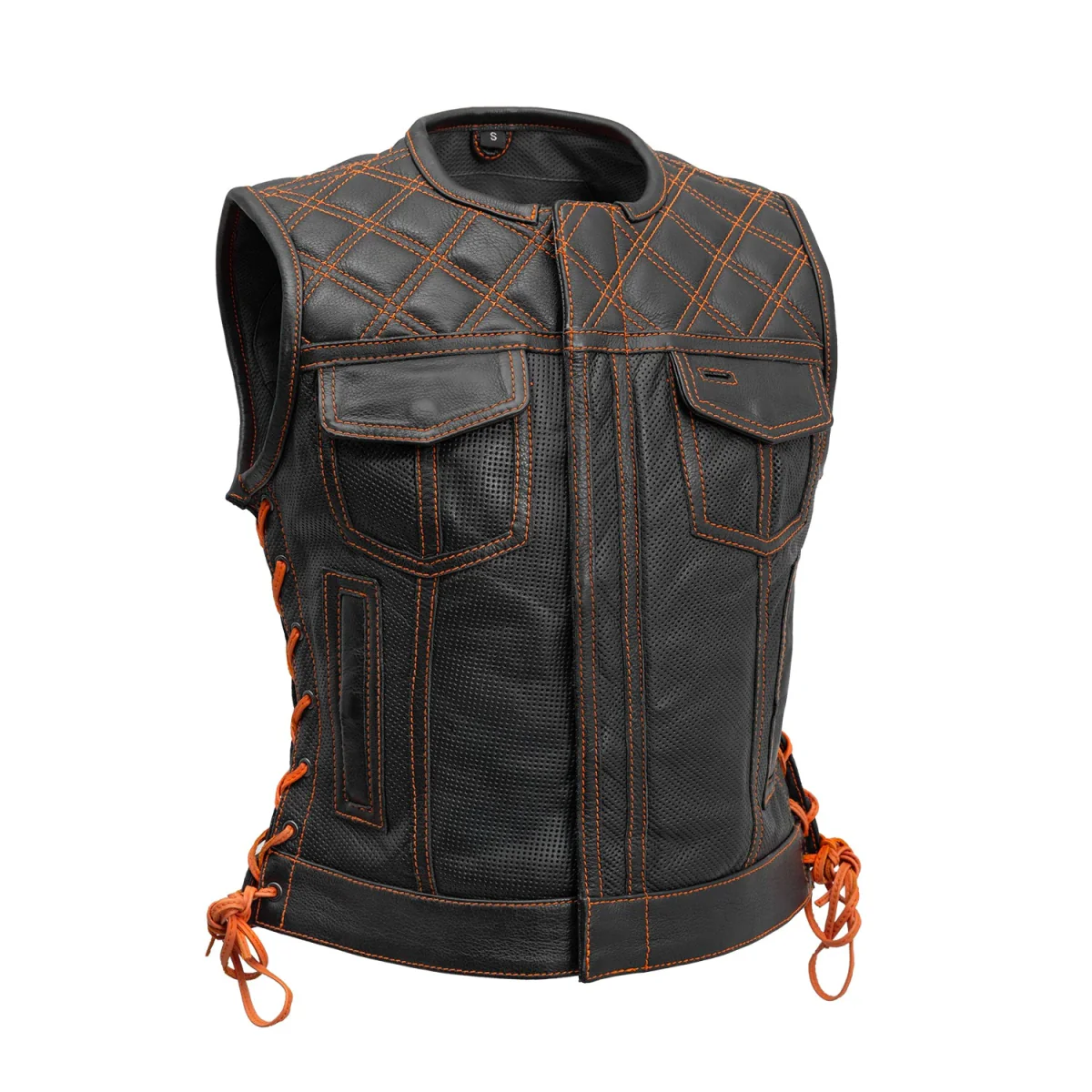 2094-bonnie-perforated-women-s-motorcycle-leather-vest-5.webp Bonnie Perforated Women's Motorcycle Leather Vest
