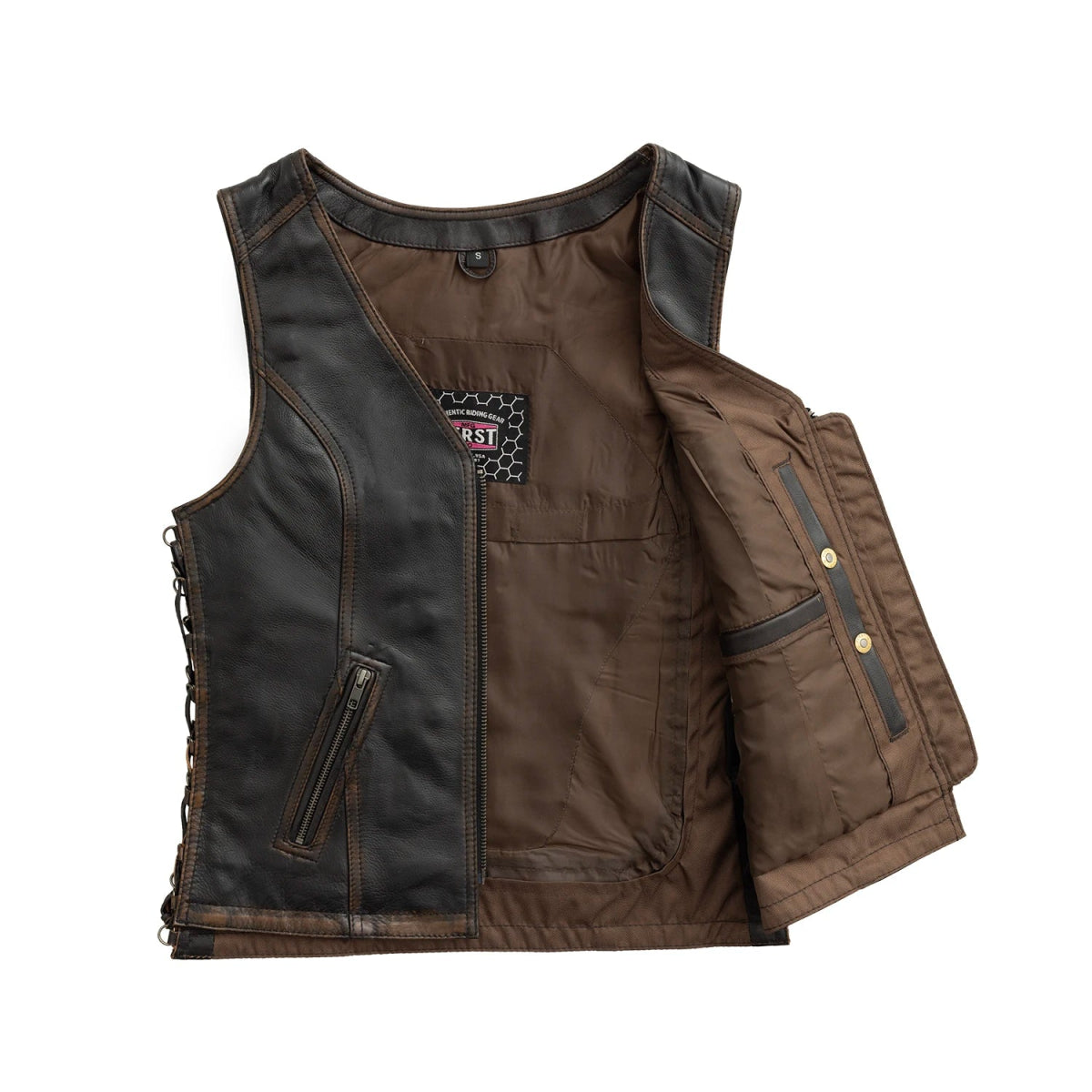 2179-cindy-women-s-motorcycle-leather-vest-brown-beige-5.jpg Cindy - Women's Motorcycle Leather Vest Brown Beige