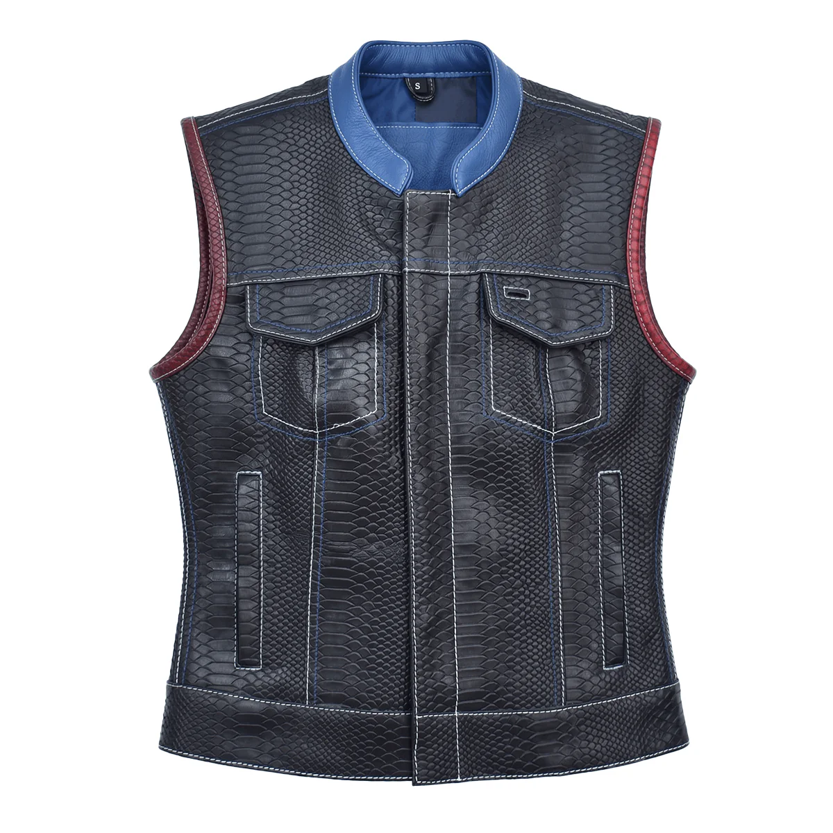 Rustline - Black Dragon Women’s Leather Motorcycle Vest