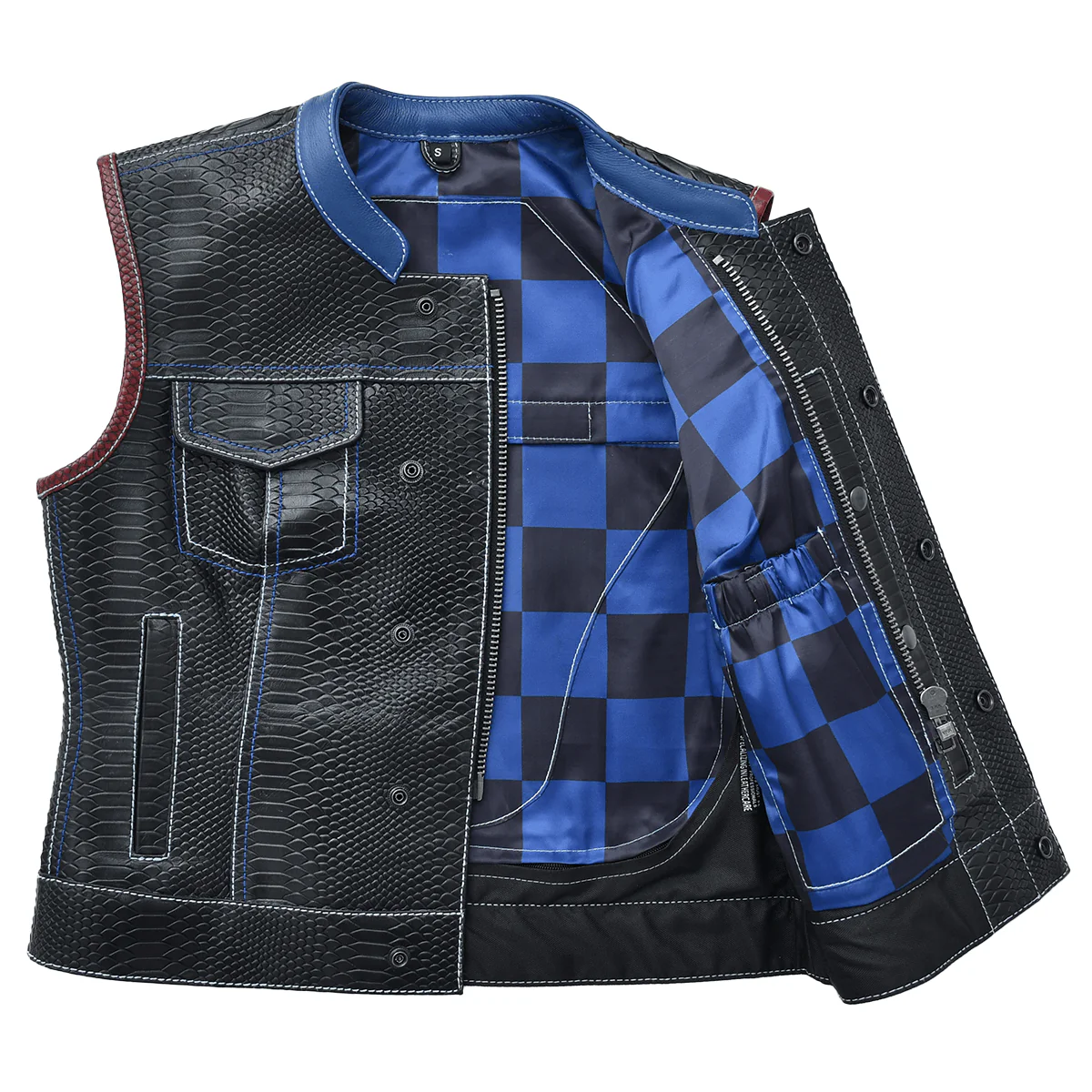 Rustline - Black Dragon Women’s Leather Motorcycle Vest