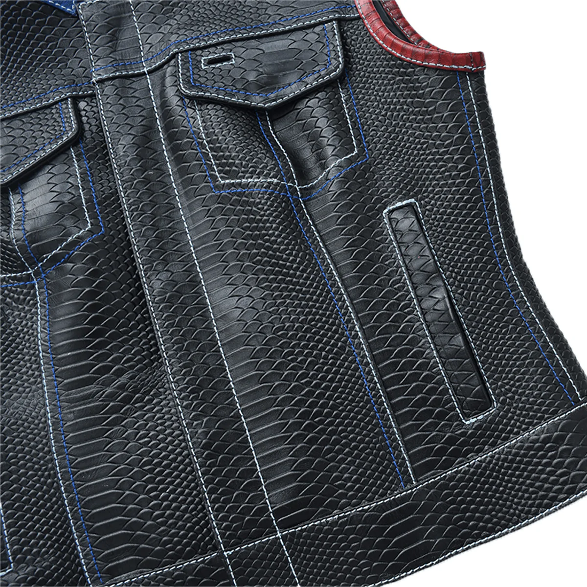 Rustline - Black Dragon Women’s Leather Motorcycle Vest