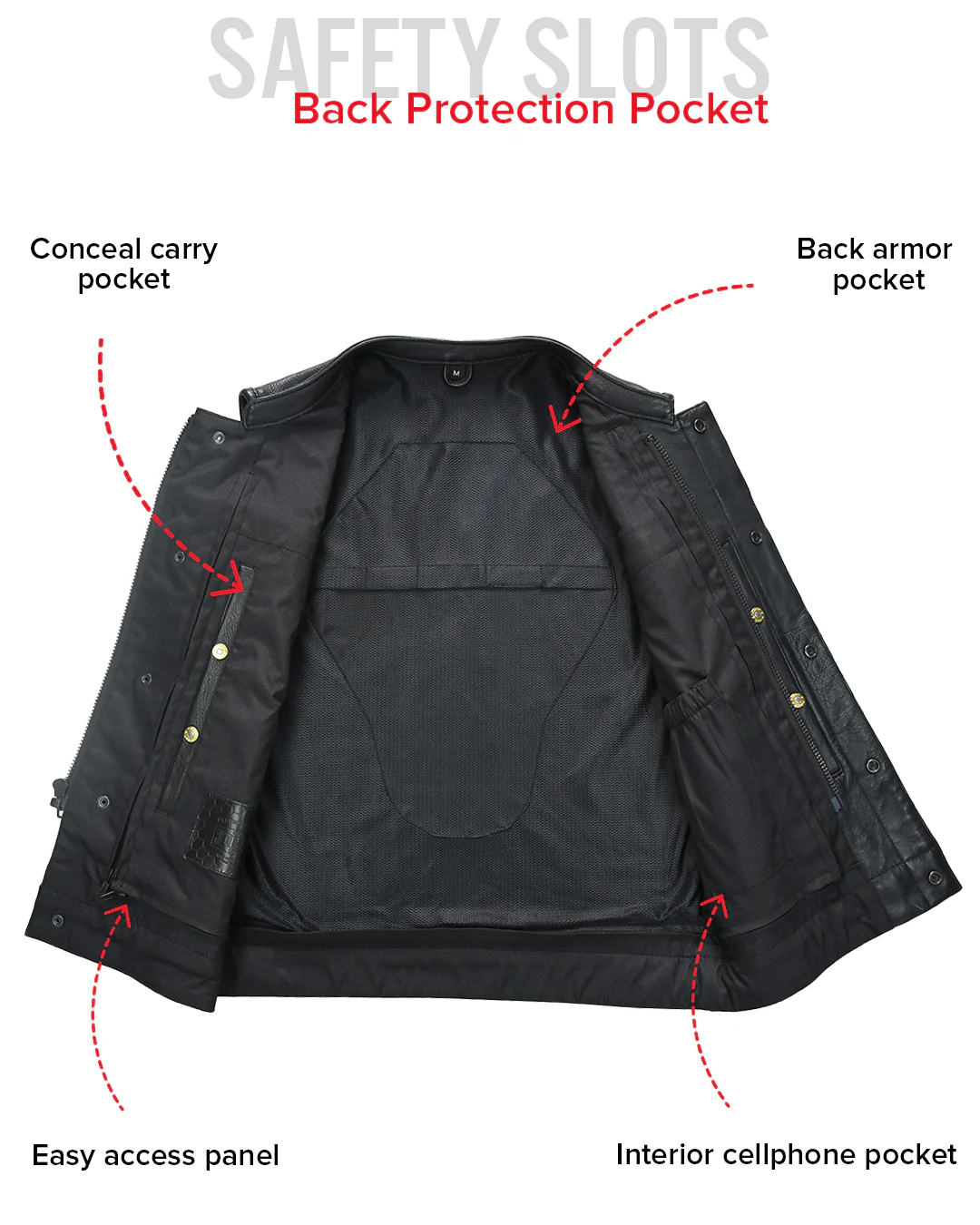 Sharp Shooter Men's Motorcycle Leather Vest