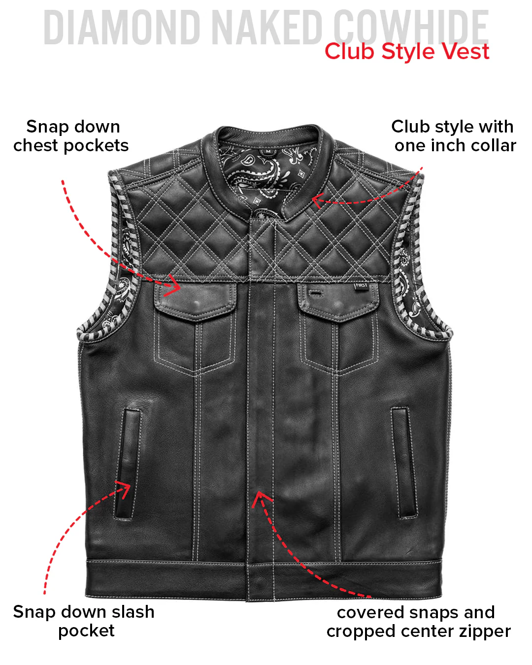 Sinister - Men's Motorcycle Leather Vest