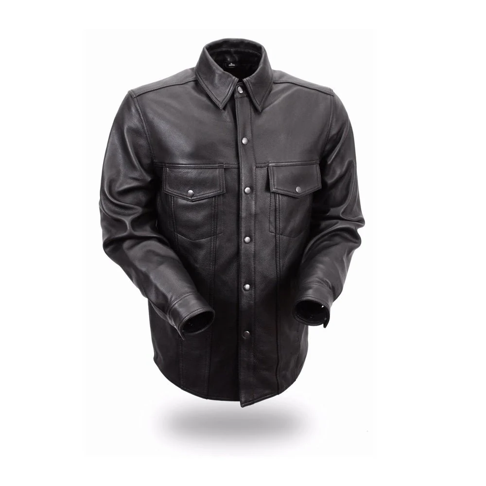 2653-milestone-men-s-leather-motorcycle-shirt-1.webp Milestone - Men's Leather Motorcycle Shirt