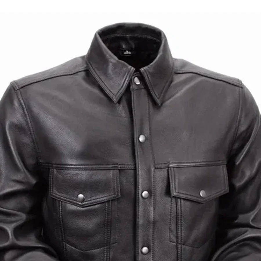 2653-milestone-men-s-leather-motorcycle-shirt-3.webp Milestone - Men's Leather Motorcycle Shirt