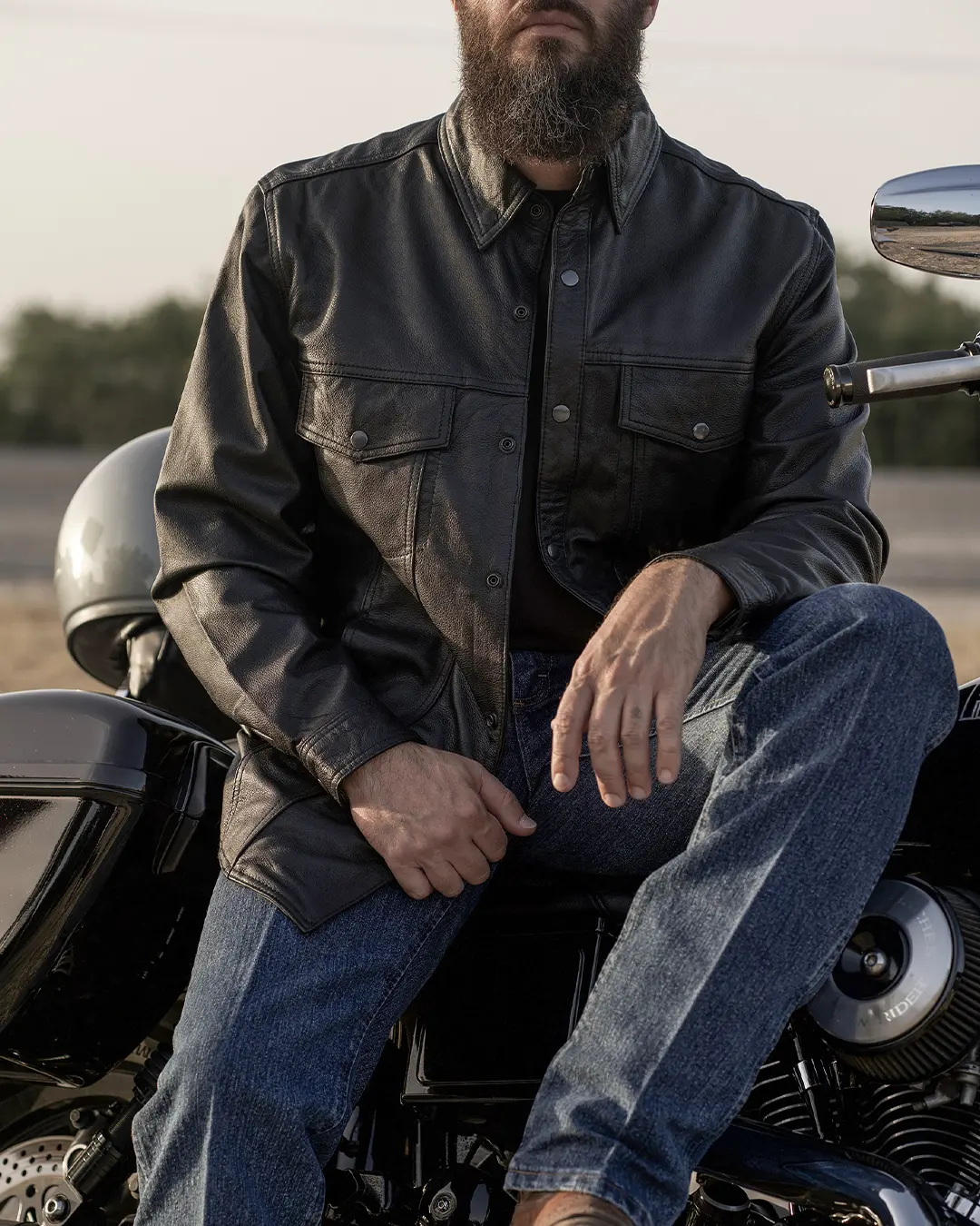 2653-milestone-men-s-leather-motorcycle-shirt-7.webp Milestone - Men's Leather Motorcycle Shirt