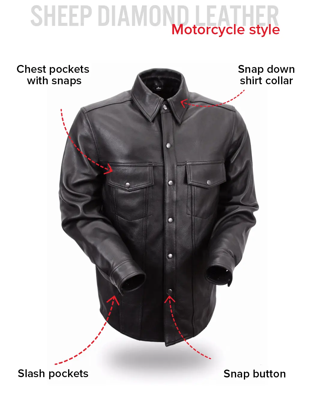 2653-milestone-men-s-leather-motorcycle-shirt-8.webp Milestone - Men's Leather Motorcycle Shirt