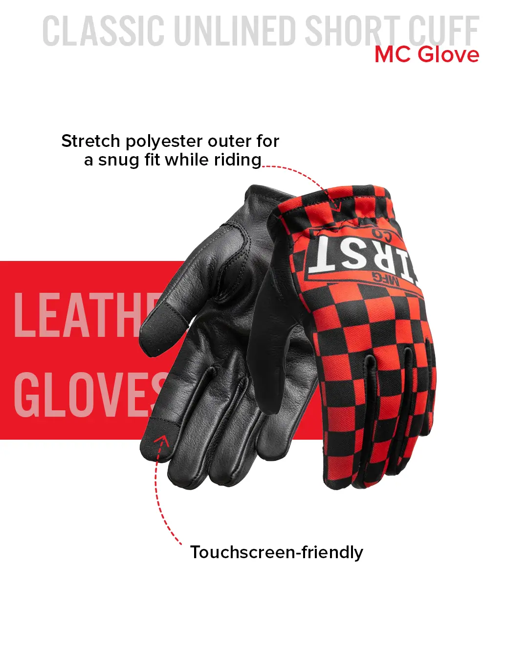 Clutch Men's Motorcycle Leather Gloves