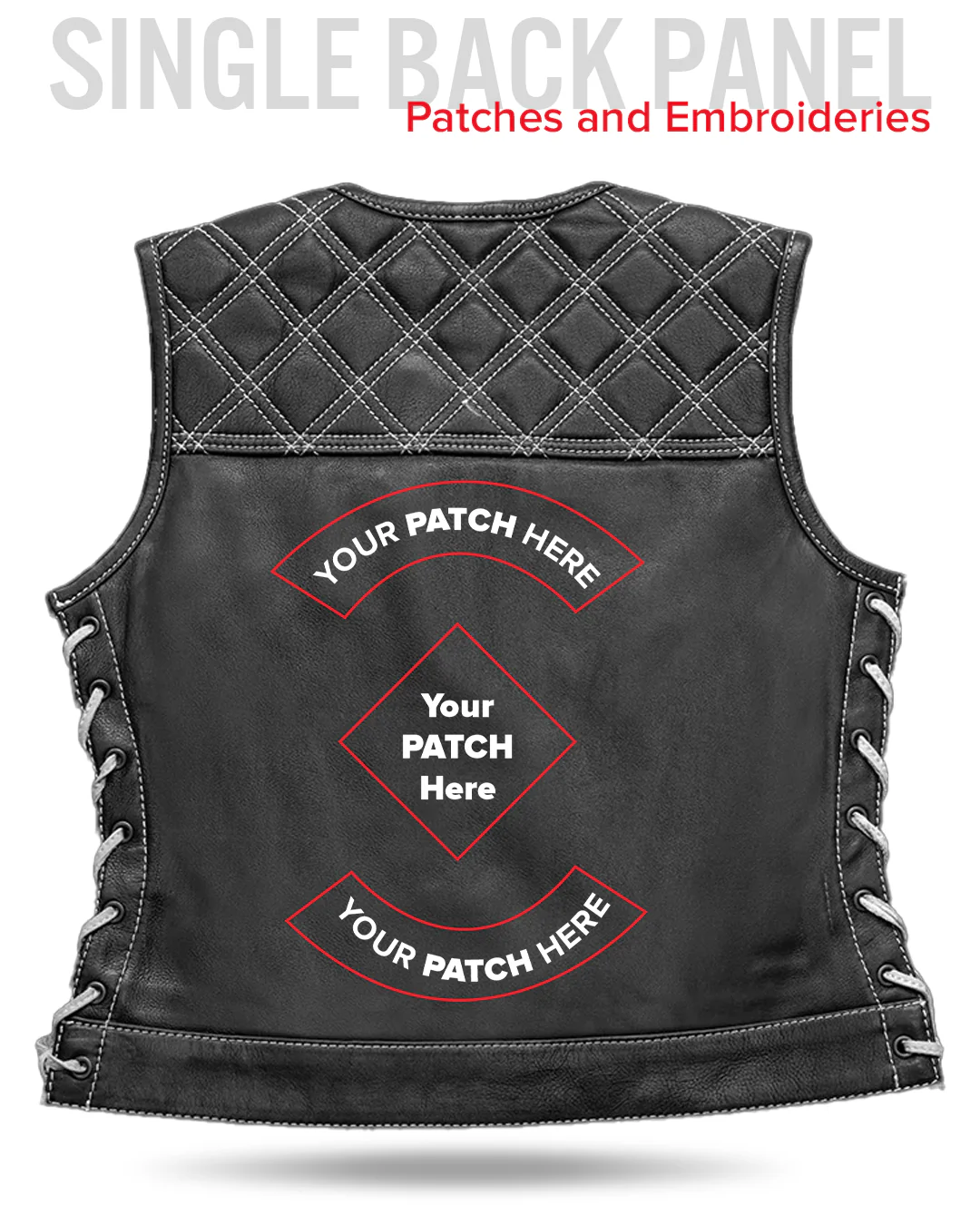 Bonnie - Women's Motorcycle Leather Vest - Diamond Quilt