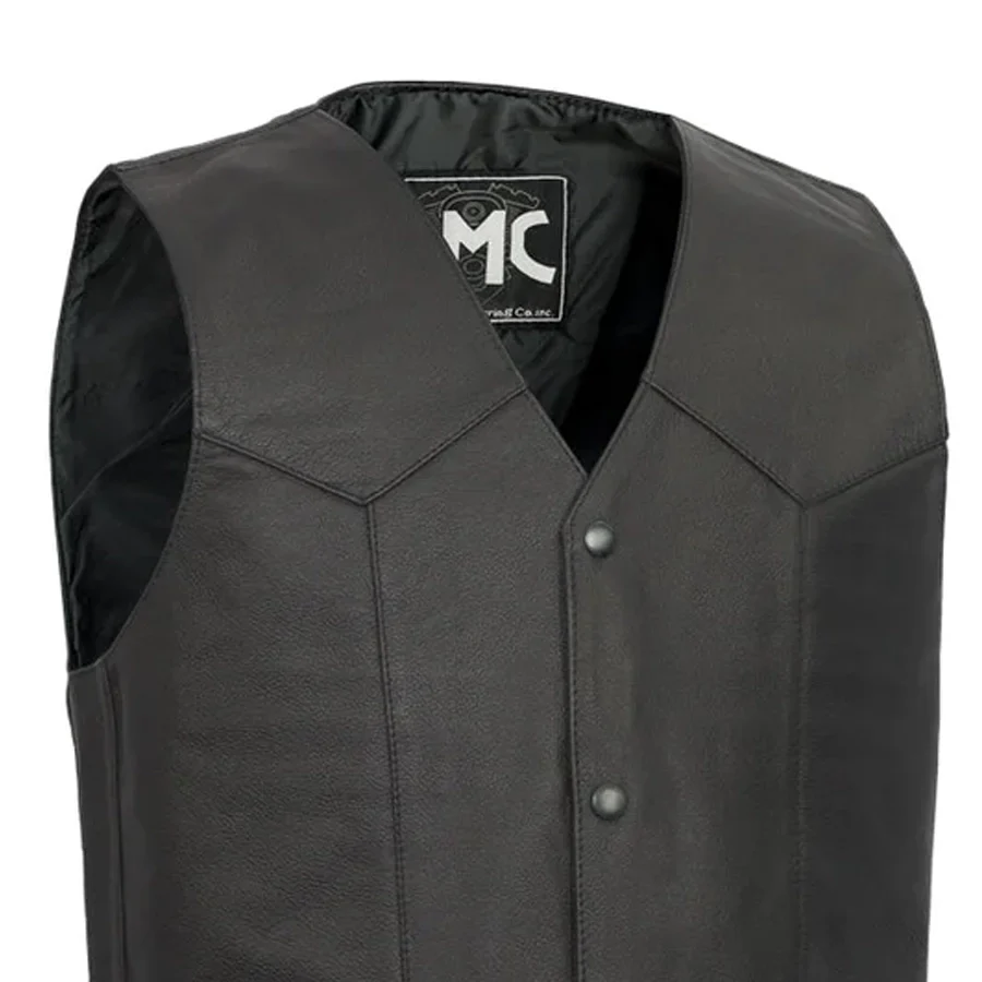 Top Shot Men's Motorcycle Western Style Leather Vest