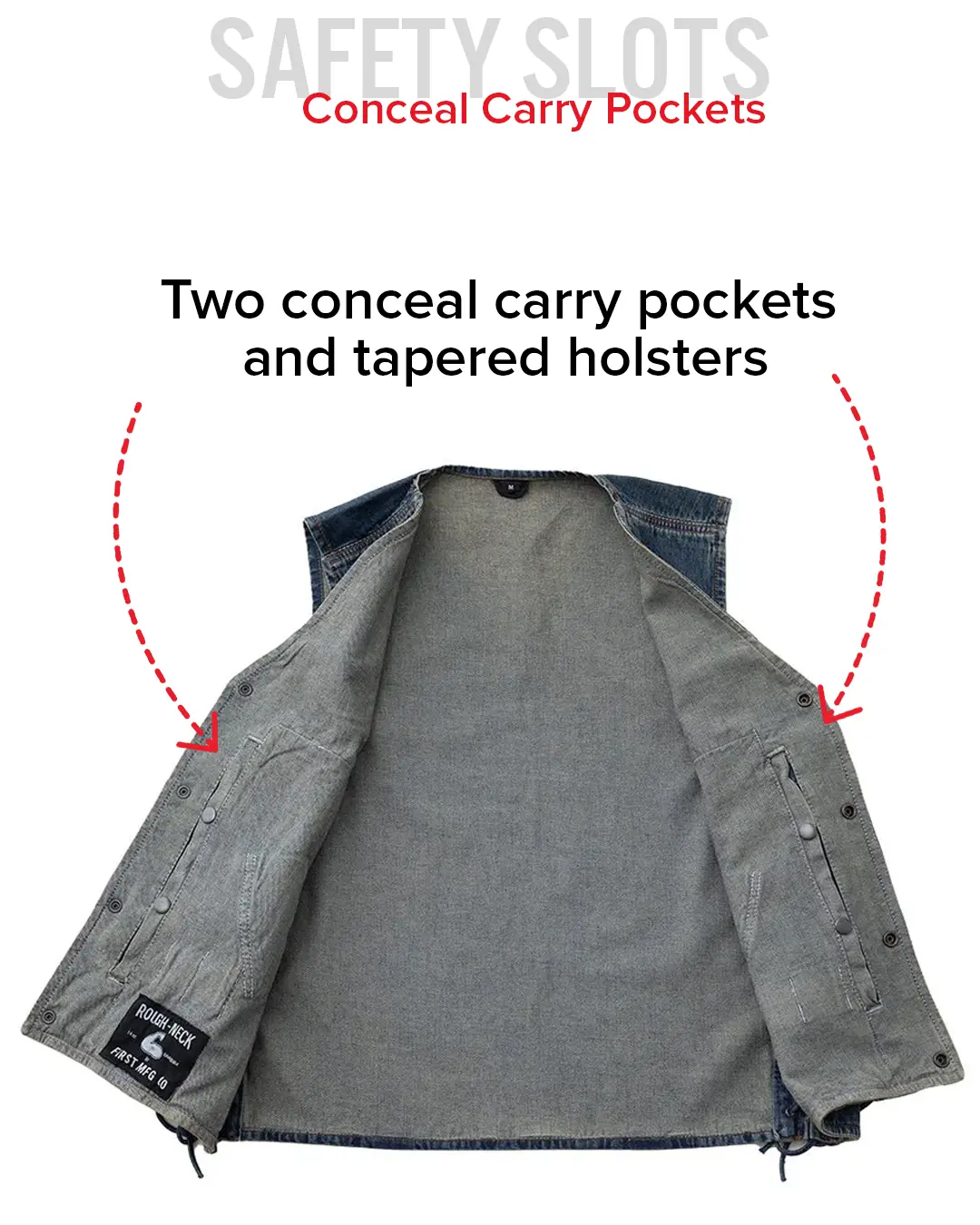 Gambler Men's Motorcycle Denim Vest